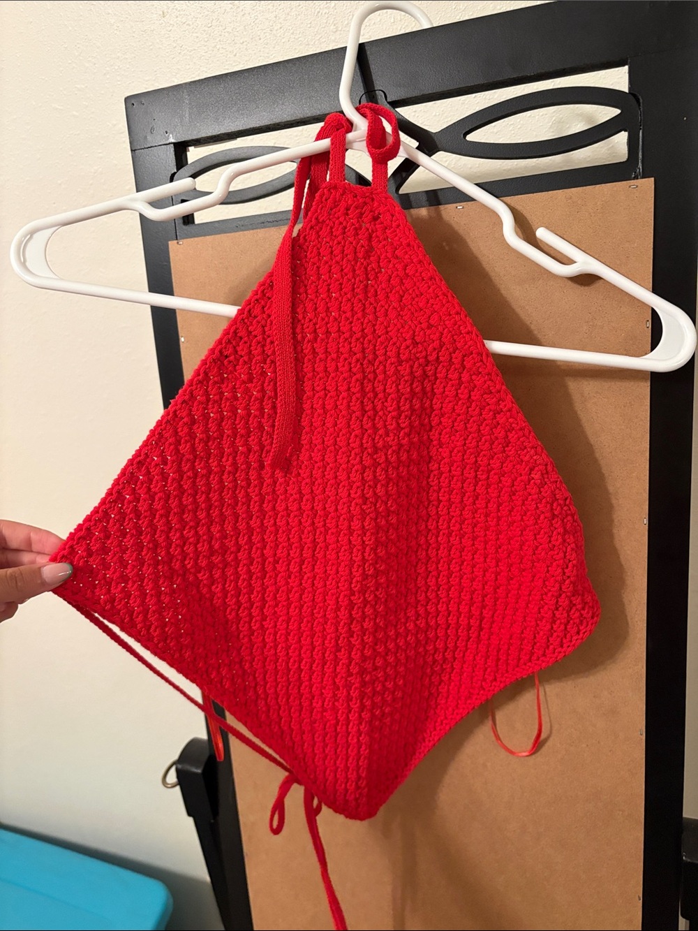 stradivarius Red Cropped Halter Knit Top